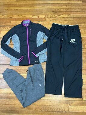 Womens Athletic Lot Size Medium Nike Under Armour Champion Pants Jogger Jacket